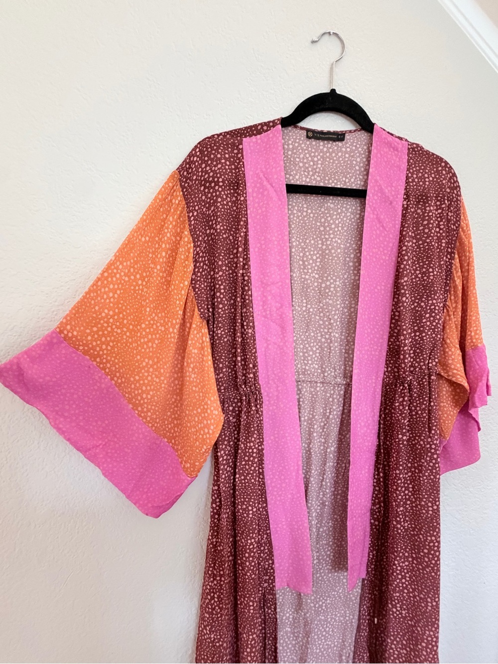 ViX Paula Hermanny Anni Long Coverup Kimono– Size S | Colorblock - Picture 3 of 8